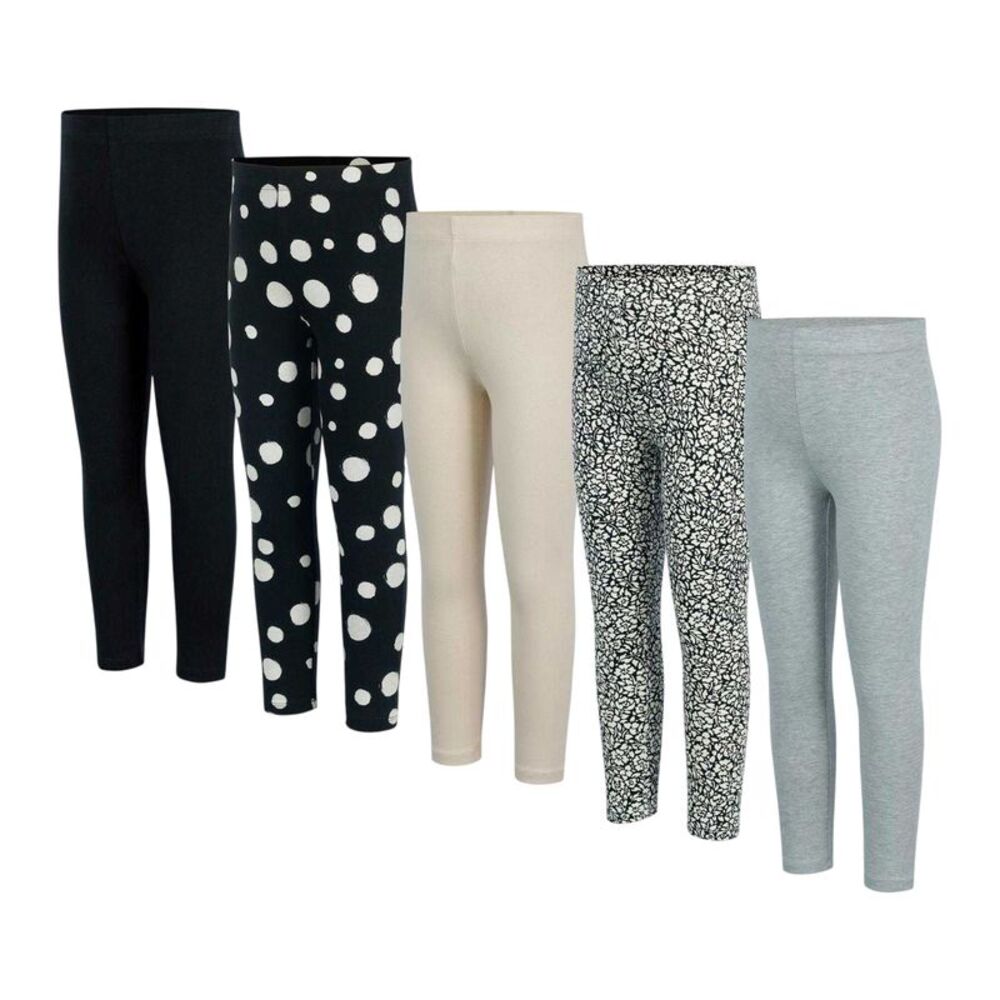 Miso Girls Leggings (Pack of 5) / Black/Gray